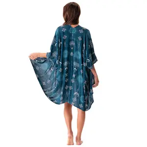 Cosmic Teal Kimono