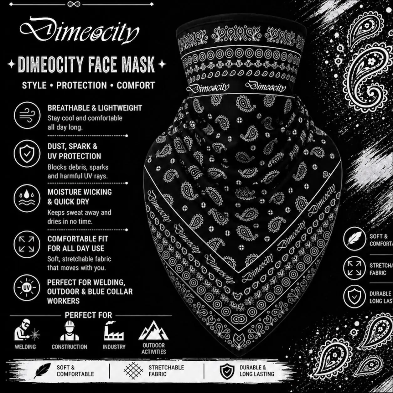 Black/White Face Mask