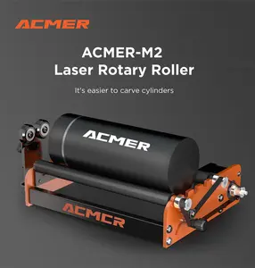 ACMER M2 Laser Engraver - 360° Rotating Wheel | Adjustable Stand for Wider Engraving Area | Tool for Curved Surface Engraving | Arched & Irregular Surface Processing