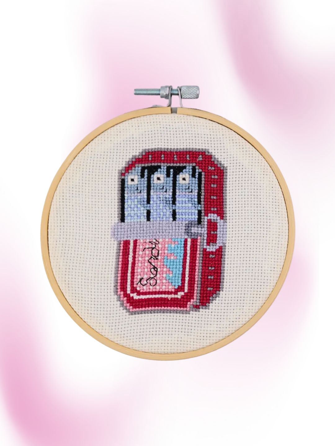 Red Sardines Can Cross stitch kit, beginner friendly, nautical fish pattern, DIY, great gift, USA made