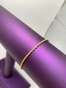 Twisted Rope Bracelet 7" - 14K Gold