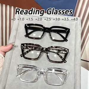 Women's Plastic Square Full Frame Reading Glasses, Square Frame Eyeglasses, Fashion Casual High-Quality Eyewear, Trendy European Style, Daily Wear, Square Eyed Glasses