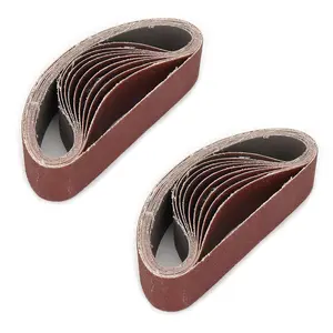 20 pieces Full range of aluminum oxide sanding belts 5 belts from coarse to fine grit Total: 20 belts * 300×30 mm Grit sanding belts for sharpening table knives and kitchen knives Suitable for wood sanding and leveling