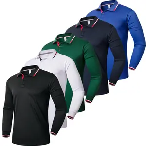 3/5 Pack Long Sleeve Men's Polo Shirt for Men Moisture Wicking Quick Dry Outdoor Workwear gym outfits Office Hiking Casual Collared  long-sleeved sport shirt Athletic Tops Athletic Techwear gym clothes men