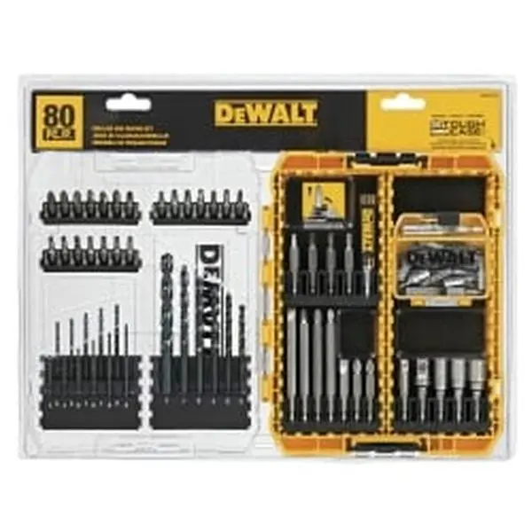 Dewalt DW-TD-WAMF1280 80-Piece Drill & Driver Accessory Set with Clip Latch Secure Closure Case, Home Needs Wide Variety Drill/Drive Kit