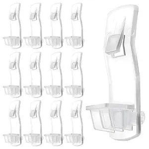 20 Pcs Shelf Support Peg Plastic Locking Shelf Support Pegs Self Locking Supports Pegs Clear Plastic Lock Shelfs Pin Clips KitchenPins Clips for 1/4inch Diameter Hole and 25/32inch Shelfs