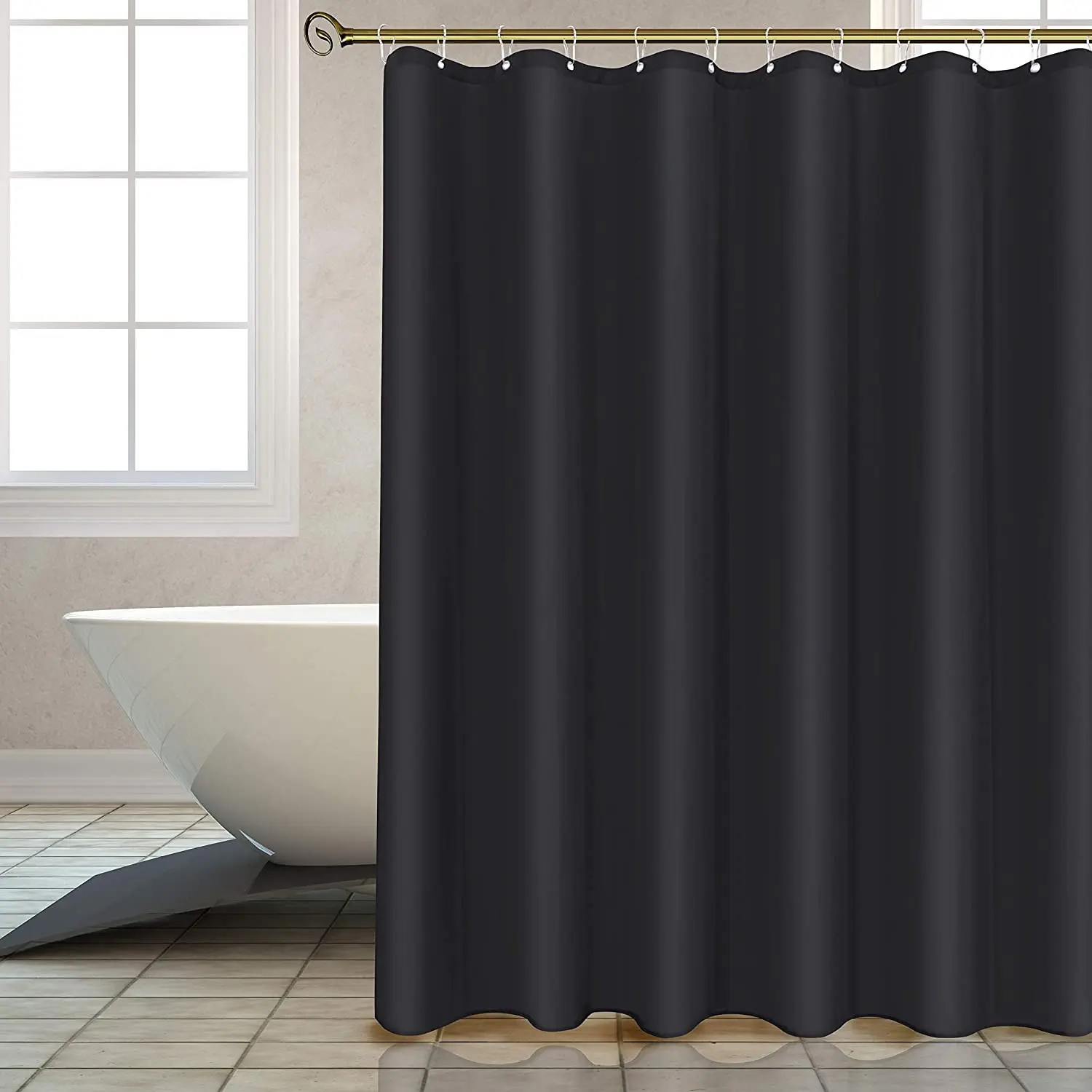 Waterproof Fabric Shower Curtain Liner with Magnets, Hotel Grade Washable, Magnetic Closure, Standard Size 71x71 Inches, Waterproof Bathroom Curtain, Fabric Shower Curtain Liners Waterproof