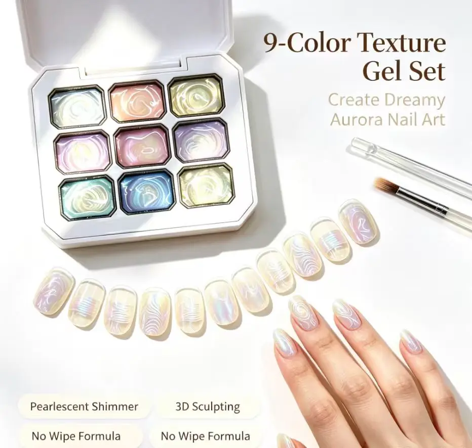 Dream Texture Gel - Patting Nail Art Gel, 12-Color Spring & Summer Acrylic Nail Creation Supply