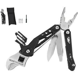 14-in-1 Adjustable Wrench Multitool EDC, Compact Multi Tool with Pliers, , , Screwdrivers, 30Cr13 Stainless Steel Tool for  Repair, DIY, Camping, Hiking, and Outdoor Use