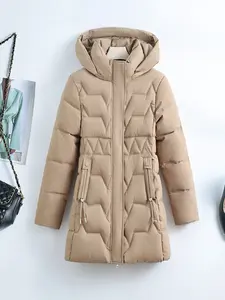 【2025 New Arrival Sale】Women's Mid-Length Hooded Diamond Quilted Cotton Coat | Winter Multi-Color Thick Warm Puffer Jacket | Slim Fit Commute Outerwear