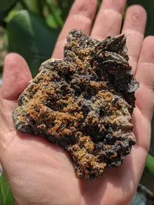 Rare Sparkly Vanadinite Druzy Crystals on Black Goethite growing over Barite Blades & Stilbite Cluster Natural Mineral Specimen Large Raw