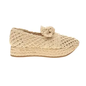 COCONUTS by Matisse Womens Espanola Raffia Platform Loafers Casual - Beige