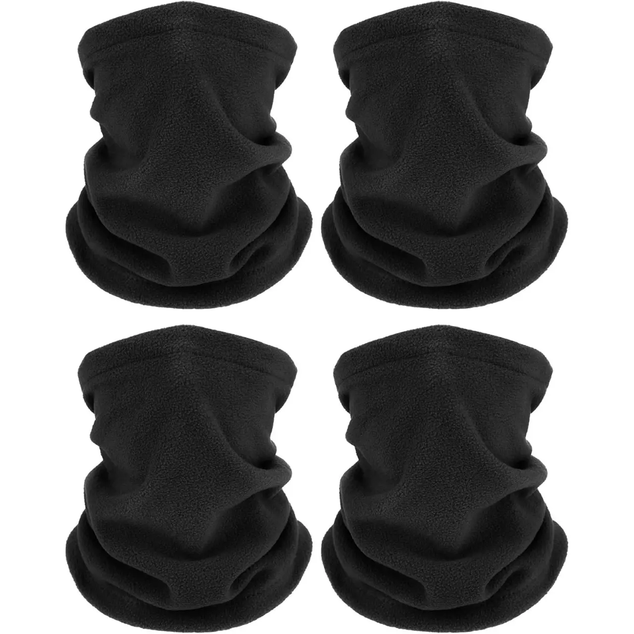 4 Pack Winter Neck Warmers Fleece Gaiter Windproof Face Cover for Cold Weather