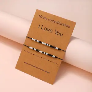 "I love You" Morse Code Couple Bracelets, Matching Bracelets, Valentines Day Gift