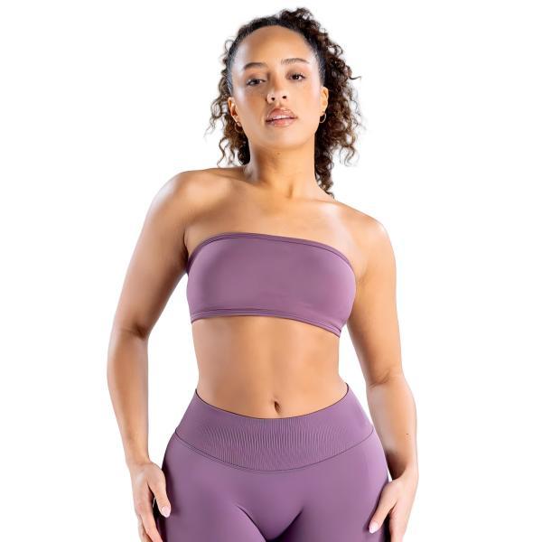 <WITH LOGO> DFYNE Backless Bandeau and Shorts/Leggings Set - Seamless shaping design, hip-lifting design, women's sportswear set, suitable for yoga, fitness, cycling, hiking, running, sports, outdoor leisure and other occasions.