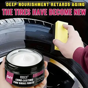 Car Tire Shine - Premium Tire Gloss Paste for Rubber Wheel Refurbishing, Tire Coating & Polishing, Enhancing Brightness and Protection for Long-Lasting Shine