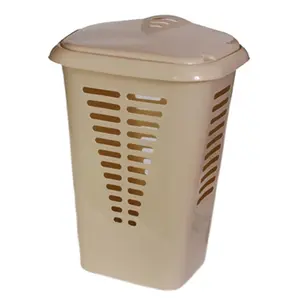 212 MAIN Plastic Rectangular Laundry Hamper (11x16x24 in) - Perforated Sides, Lift-Top Lid, Sorting Functionality, Laundry Basket