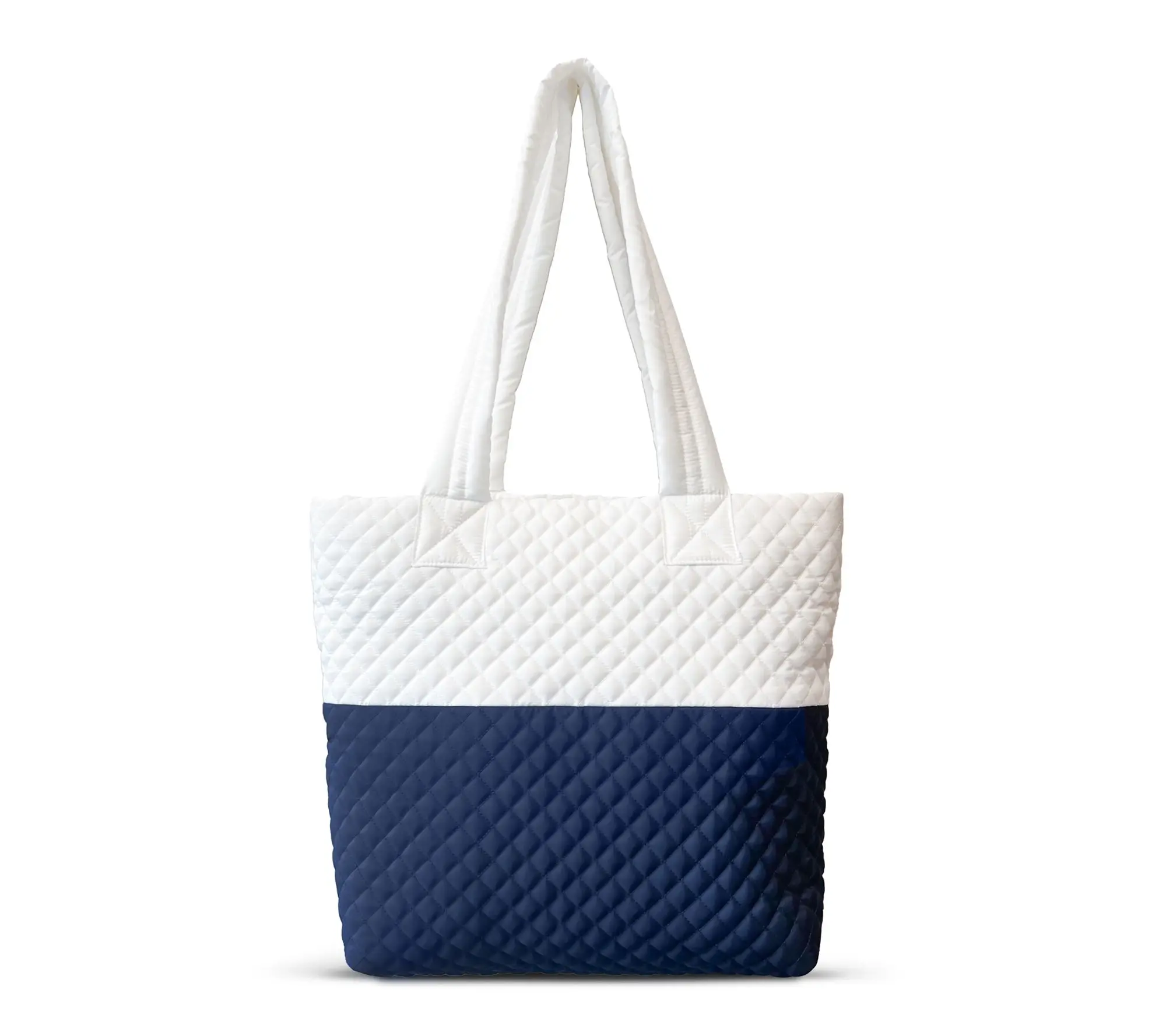 Youzey The Newport Two-Tone Quilted Tote Bag Youzey The Newport Two-Tone Quilted Tote Bag