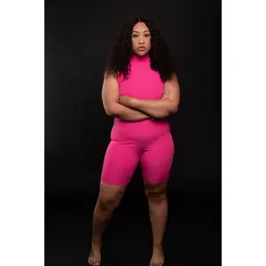 Ribbed Me Not Romper (Pink)