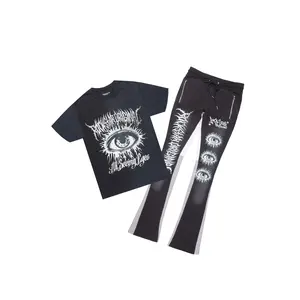 All Seeing Eyes Black T-Shirt/Stacked Flare Track Set