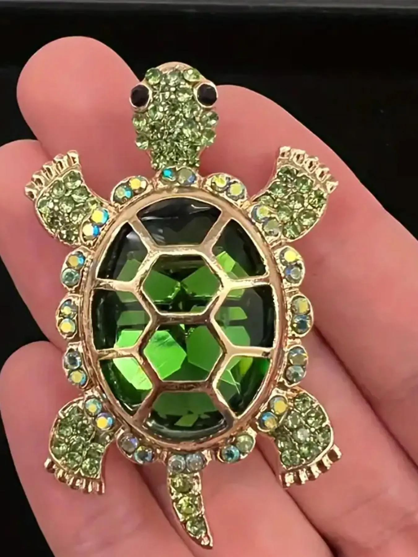Unisex Cute Rhinestone Turtle Design Brooch, Exquisite Trendy Clothes Brooch, Charm Fashion Accessory for Daily & Party Decoration