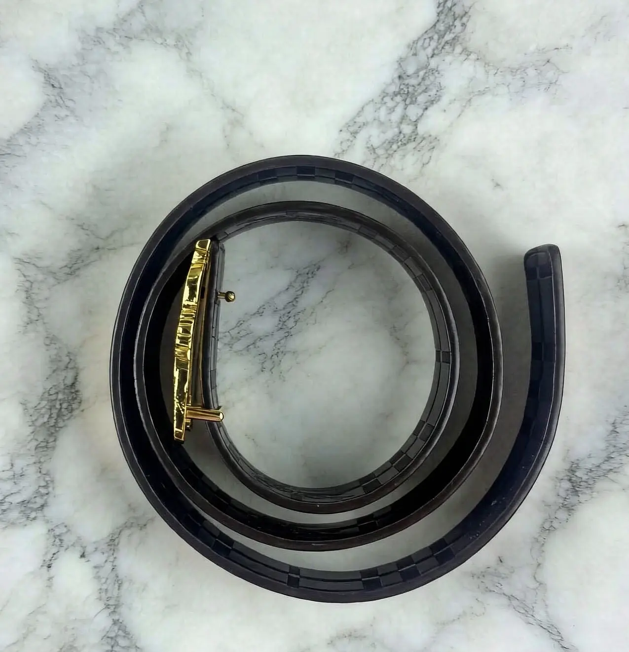 Interchangeable Initial Buckle Belt Set – Black Strap + Gold/Silver/Matte Black Tone – Unisex Minimalist