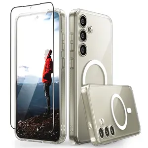 Galaxy S24+Plus MagSafe Case  - Clear, Slim Yet Rugged with 2 Tempered Glass Screen Protectors