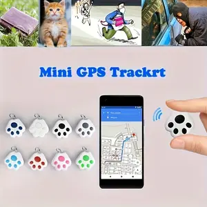 Smart Pet Tracker with Voice Recorder & Photo Capture - Low-Power Location Finder Companion for Dogs & Cats, Paw-Shaped Lost Device