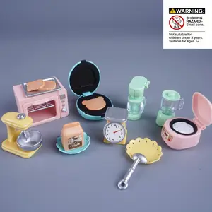Miniature Kitchen Baking Furniture Toy Set, Pretend Cooking Set, Oven, Blender, Rice Cooker, Pancake Maker, Chef Machine, Assembly Required, Ideal Birthday Gift