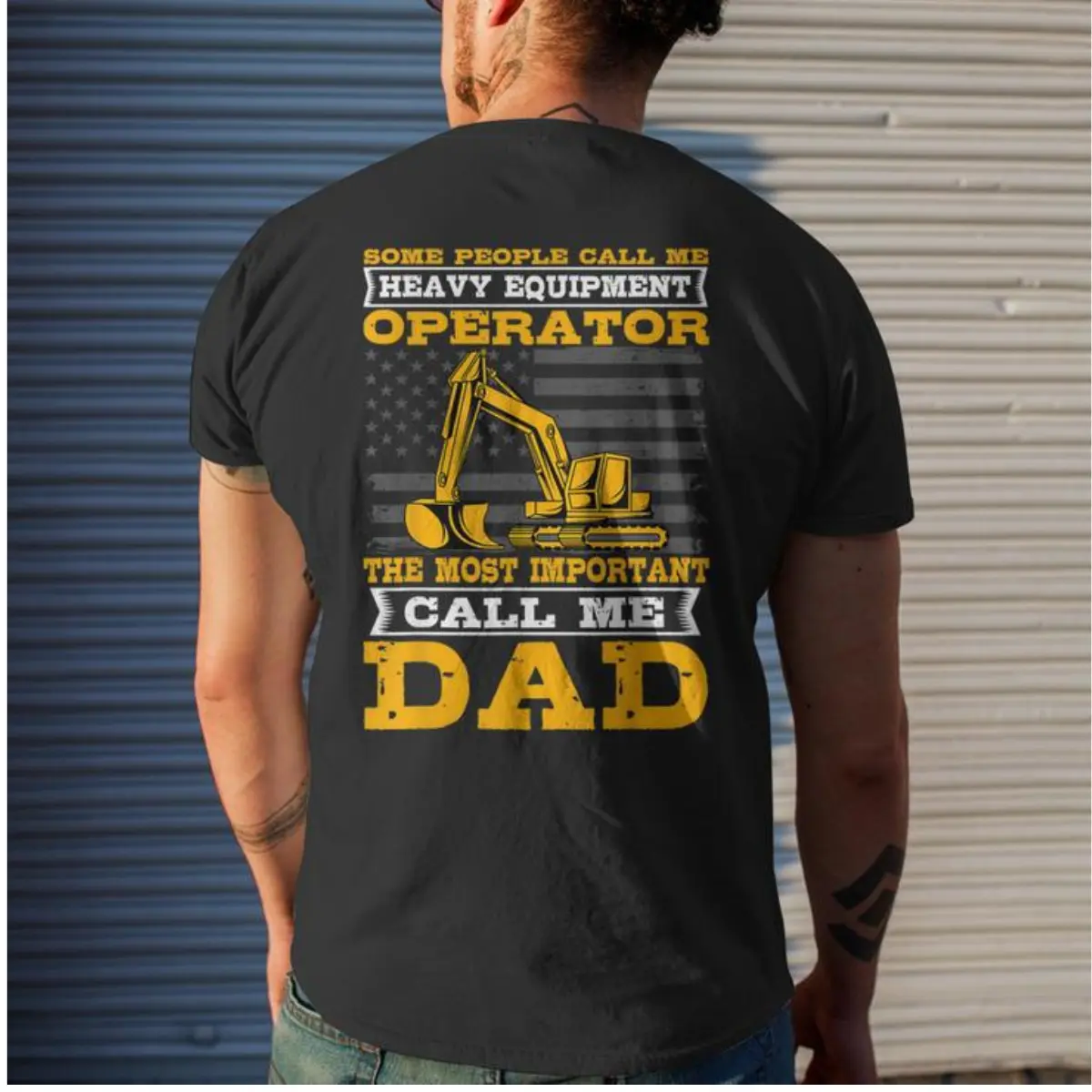 Heavy Equipment Operator Dad Shirt – Excavator Operator T-Shirt, Blue Collar Worker Gift for Dad, Construction Worker Tee, Funny Workwear Graphic Shirt for MenMen’s Premium Graphic Tee