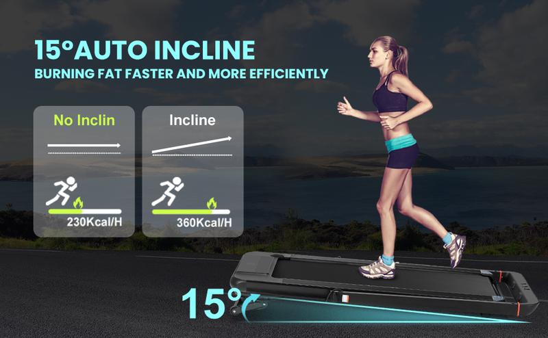 GARVEE 2-in-1 Foldable Under Desk Walking Treadmill with 15% Auto Incline, Handle Bar, LED Display, 7.5 MPH Max Speed, and 2.5HP Portable Motor for Home Use GARVEE 2-in-1 Foldable Under Desk Walking Treadmill with 15% Auto Incline, Handle Bar, LED Display, 7.5 MPH Max Speed, and 2.5HP Portable Motor for Home Use