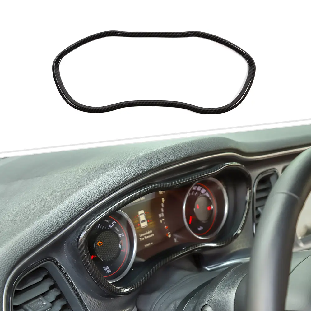 Automotive UV & Scratch-Resistant ABS Car Console Cover, DIY Installation Interior Center Console Dashboard Trim Accessory for Car, 1pc for 2015+ Dodge Challenger, Car Console Covers
