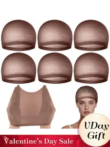 6 Pcs （3Pack）Wig Cap for Women, Ultra-Thin Mesh Stocking Caps for Cosplay and Daily Life, Invisible Closed End Hair Net for All Seasons