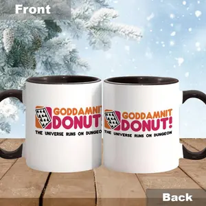 Goddamnit Donut Coffee Mug, Dungeon Crawler Carl, Double-Sided 11oz 15oz