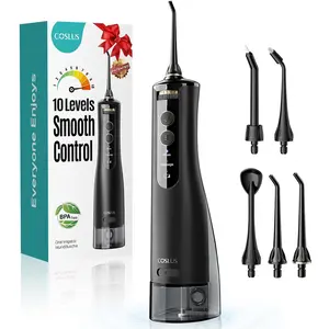 COSLUS E40 Professional Water Flosser, 10 Pressure Settings,  IPX7 Waterproof Easy to Adjust | Professional Water Dental Pick, Safe for Orthodontic, Braces & Sensitive Teeth Gums, Cordless for Travel, Family