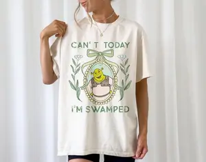 Shrekk Coquette Floral Tshirt, Can't Today I'm Swamped Shreekk Funny Trending Shirt, Shreekk Face Meme Shirt, Cartoon Tee MNX