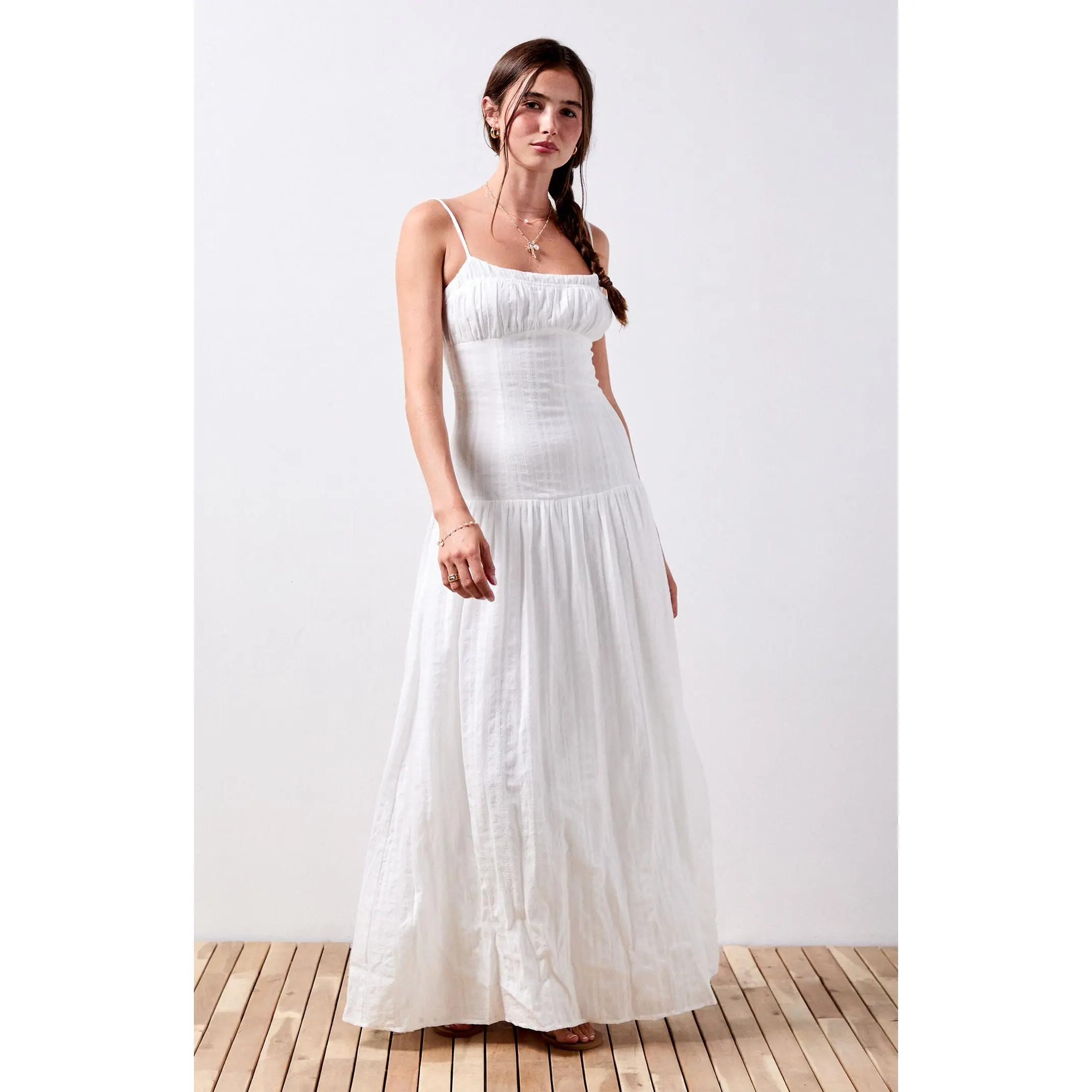 Your Favorite Women's Ava Linen Bustier Maxi Dress