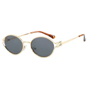 Brand Oval Sunglasses Unisex Retro Trend Outdoor Metal Sun Glasses High Quality Classic UV400 Protection Luxury Eyewear