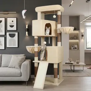 Sturdy 69” Cat Tower, Cat Tree for Indoor Cats | Reinforced Base, Large Platform & Durable Sisal Scratching Posts