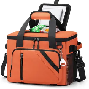 Cooler Bag, 30 Cans Beach Cooler, Large Leakproof Insulated Soft Cooler with Bottle Opener, Ice Chest, Portable Collapsible Cooler for Travel, Camping, Shopping