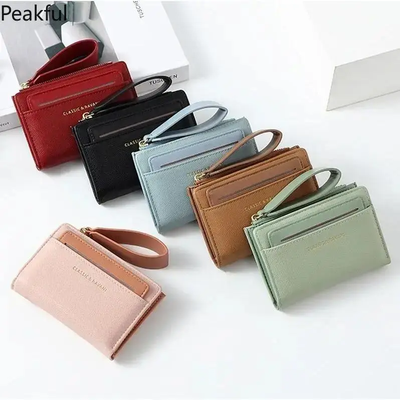 2026 Foldable Faux Leather Wristlet Wallet, Trending IG Style RFID Blocking Bifold Purse, Compact Multi-slot Card Cash Pouch, anti-theft signal shielding & ample divided space, ideal for daily outings,casual shopping and daily personal belongings storage
