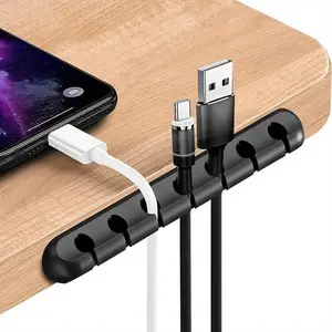 1pc 3/5/7Holes, Wire Slot Multifunctional Desk Cable Organizer, USB Cable Fixing Hub, Life Tools