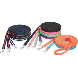 Shires Soft Feel Lunge Line - 26ft (8m) - Black Tubular Nylon with Swivel Trigger Clip