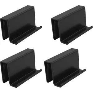 4PCS Black Metal Glass Door Clamps with Handles, Compatible with 4-6mm Glass or Acrylic Window Display Case Panels
