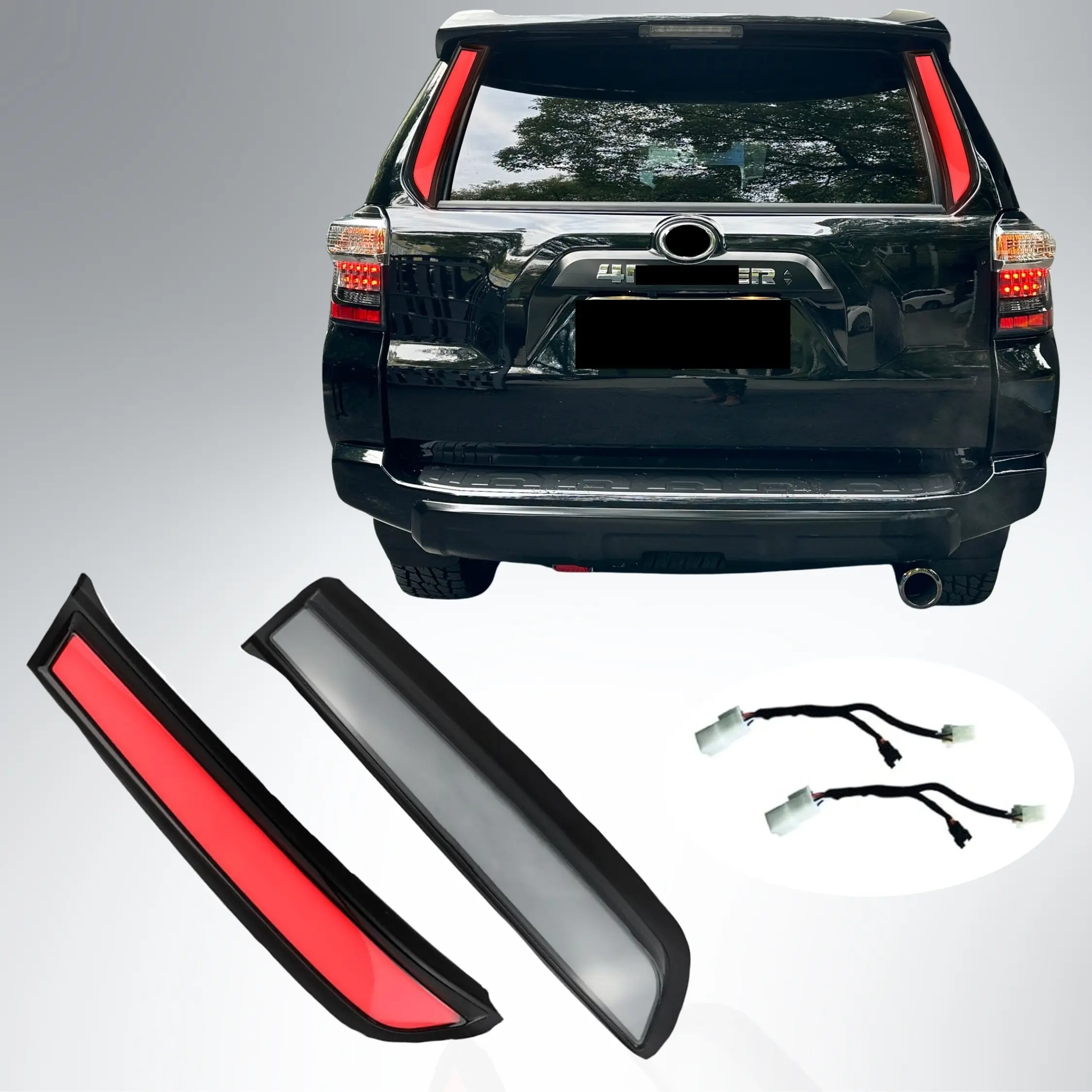 Automotive 2-Piece Tailgate Pillar Taillight Cover Replacement Car Accessories for Toyota 4Runner 2014-2023 Modified Models