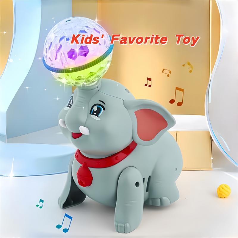 5pcs Electric Elephant Toys with Lights Music and Rotating Ball, Dancing Crawling Interactive Baby Learning Toy, Party Gift