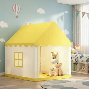 Fairy Tale Castle Tent, Portable Outdoor Play Tent | Blue/Pink/Yellow Options | Unisex Foldable Pretend Playhouse | Holiday Gift for Birthday/Christmas/Thanksgiving/Halloween | No Accessories or Lights Included