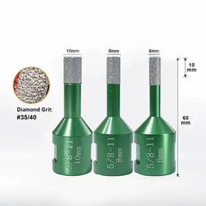 Huang Chang Diamond Core Drill Bit Set 5/8-11 Thread for Ceramic Tile Granite Marble 6/8/10/12/14/16/20/25/32/35/45/50/60/65mm