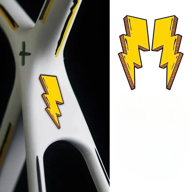 One Pair of Bike Frame Stickers - Waterproof Vinyl Bike Decoration, Lightning Shape Design for Mountain Bike/Road Bike