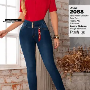 Women's Colombian Bartolomé Push-Up High-Waisted Stretch Lift-Tush Skinny Jeans, Womenswear Bottom